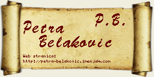 Petra Belaković vizit kartica